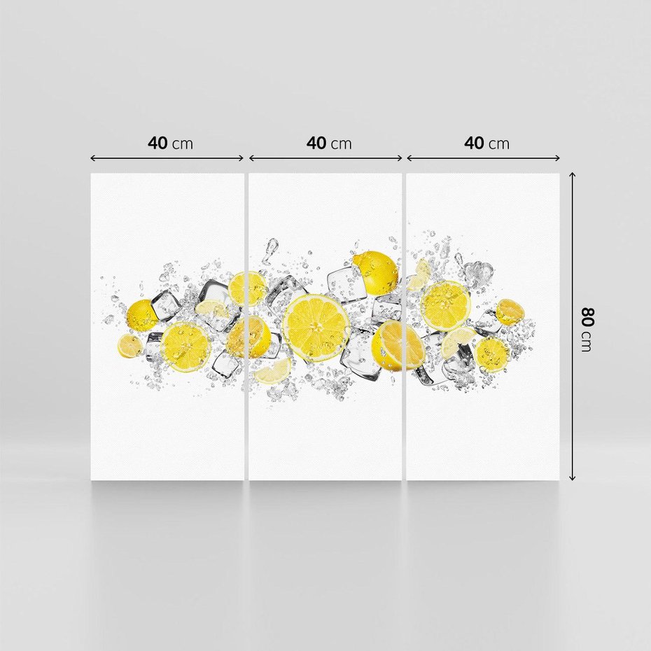 Obraz na płótnie 120x80 - Odkryj świeżość - lód, cytryny