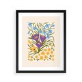 Plakat w ramie 40x50 - Kwiatowe Przenikanie - kwiaty, sztuka nowoczesna - rama czarna