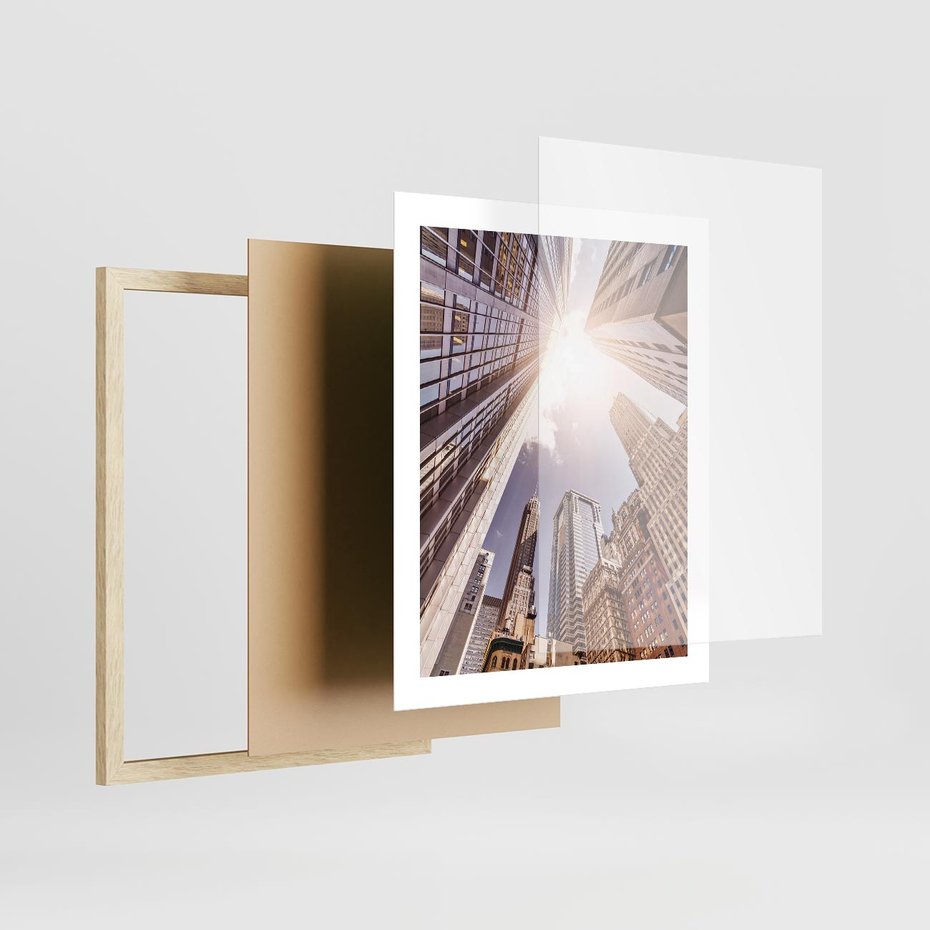 Plakat w ramie 40x50 - Oczami artysty - miasto, perspektywa - rama drewno