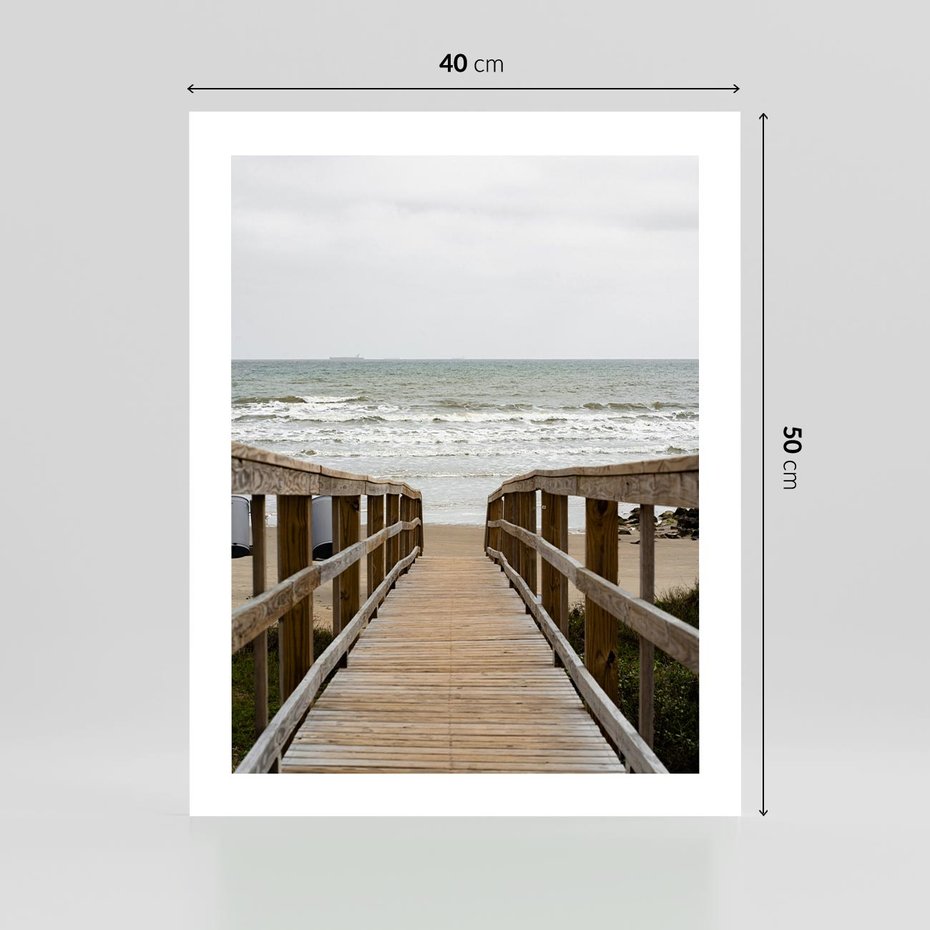 Plakat bez ramy 40x50 - Morze i drewniany pomost - morze, pomost