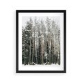 Plakat w ramie 40x50 - Sypiący Śnieg - las w zimie, drzewa pod śniegiem - rama czarna