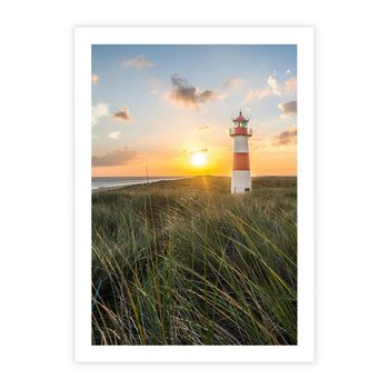 Plakat bez ramy 30x40 - Magia latarni przy zachodzie - latarnia, zachód