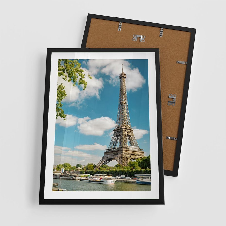 Plakat w ramie 50x70 - Paryż Eiffla - Paryż, Eiffla - rama czarna