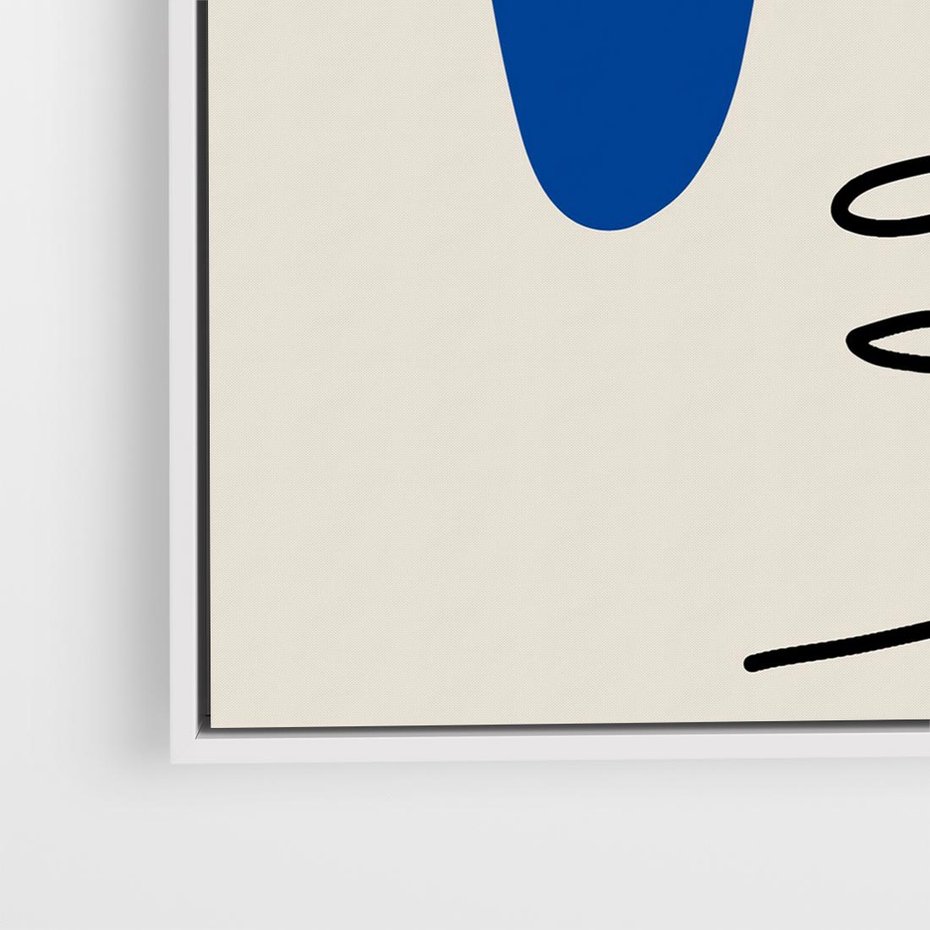 Obraz w ramie 80x80 - Rozbijające Symfonie Form - abstrakcyjny obraz, przypomina twarz - rama biała