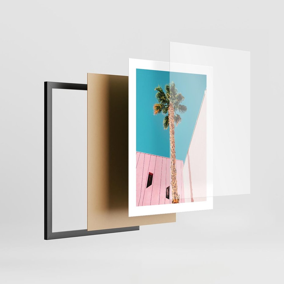 Plakat w ramie 30x40 - Palma w Miami - palma, miami - rama czarna