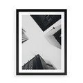 Plakat w ramie 50x70 - Nowoczesna Dynamika - perspektywa, wieżowce - rama czarna