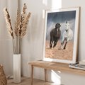 Plakat w ramie 30x40 - Siła koni w galopie - konie, galop - rama drewno