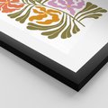 Plakat w ramie 40x50 - Rozplątane Wizje - abstrakcyjne kolorowe kwiaty, minimlizm - rama czarna