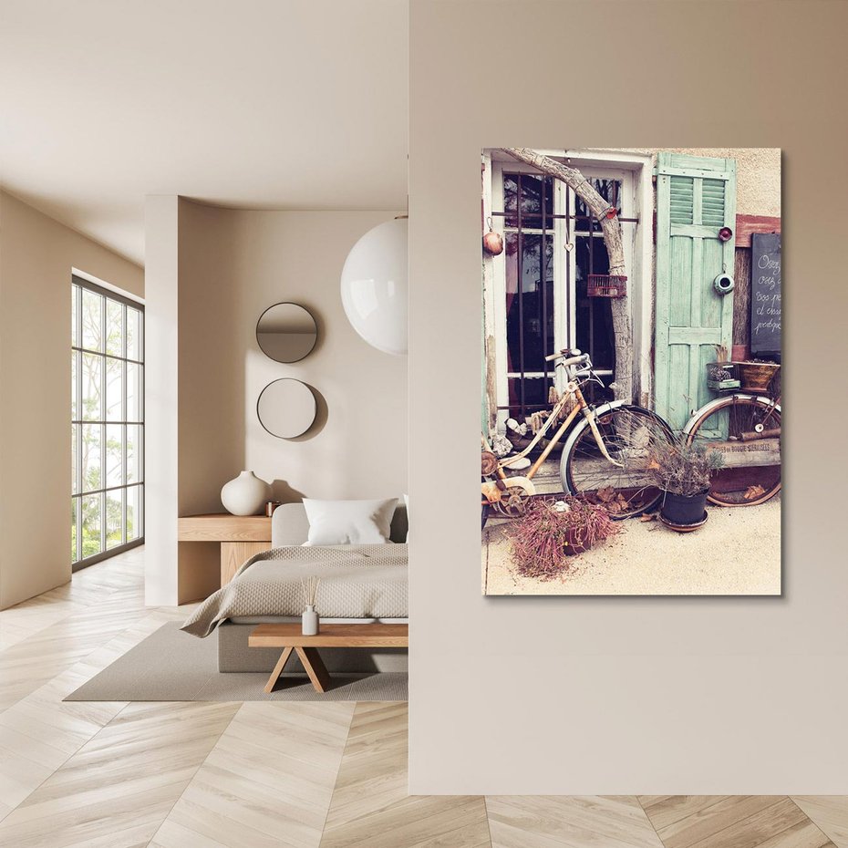Obraz na płótnie 50x70 - Romantyczny rowerowy spacer po Prowansji - Prowansja, rower