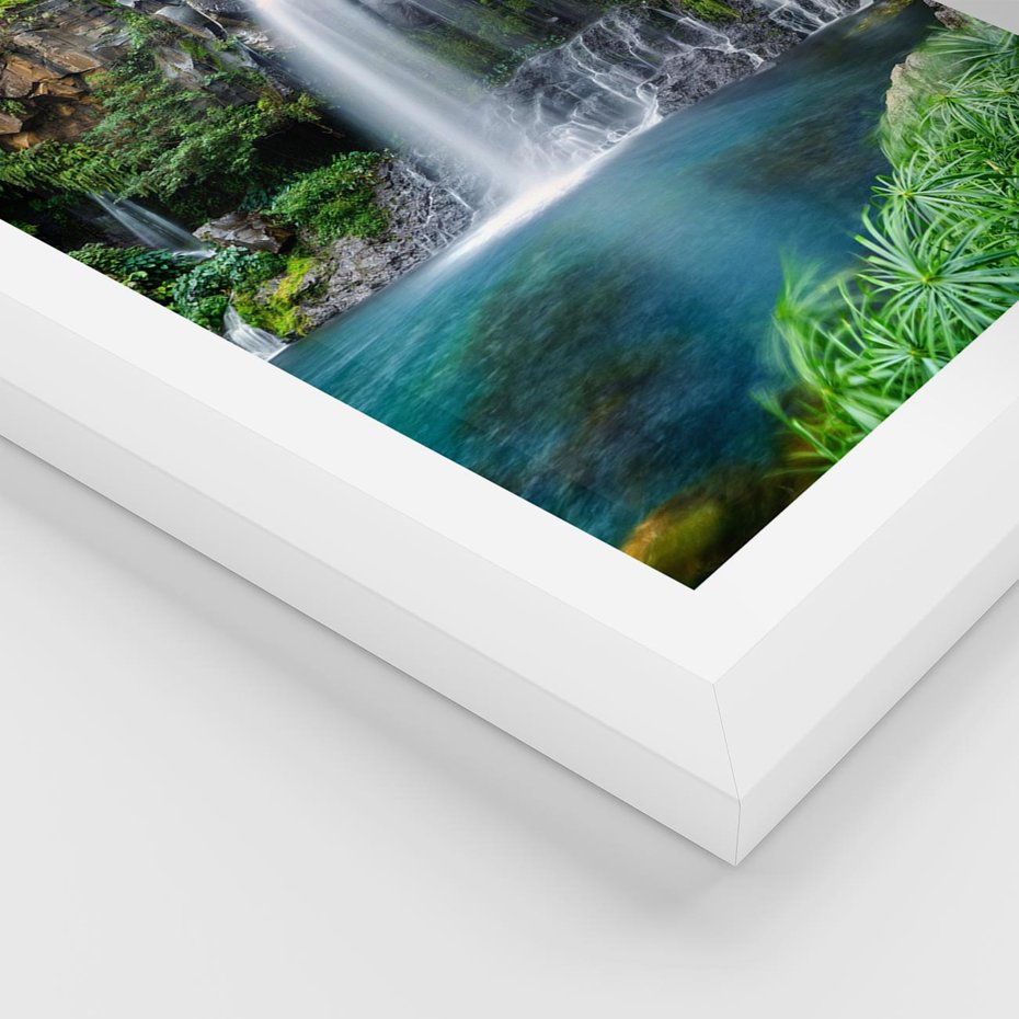 Plakat w ramie 30x40 - Tropikalny Wodospad - wodospad, tropikalny - rama biała