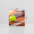 Obraz na płótnie 40x40 - Moc Tenisowej Pasji: Rakieta w Akcji - tenis, rakieta