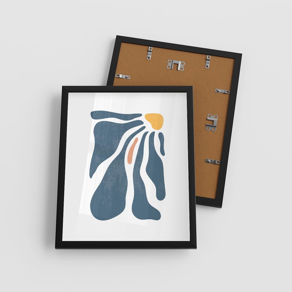 Plakat w ramie 40x50 - Melodia Kolorowych Płatków - nowoczesna kwiatowa grafika, styl retro - rama czarna