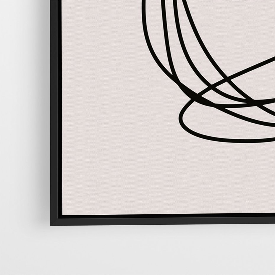 Obraz w ramie 50x70 - Strukturalne Kontrasty - abstrakcyjne szkicowane linie, minimalizm - rama czarna