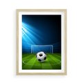 Plakat w ramie 50x70 - Piłkarska ekscytacja w momencie gola - piłka, nożna - rama drewno