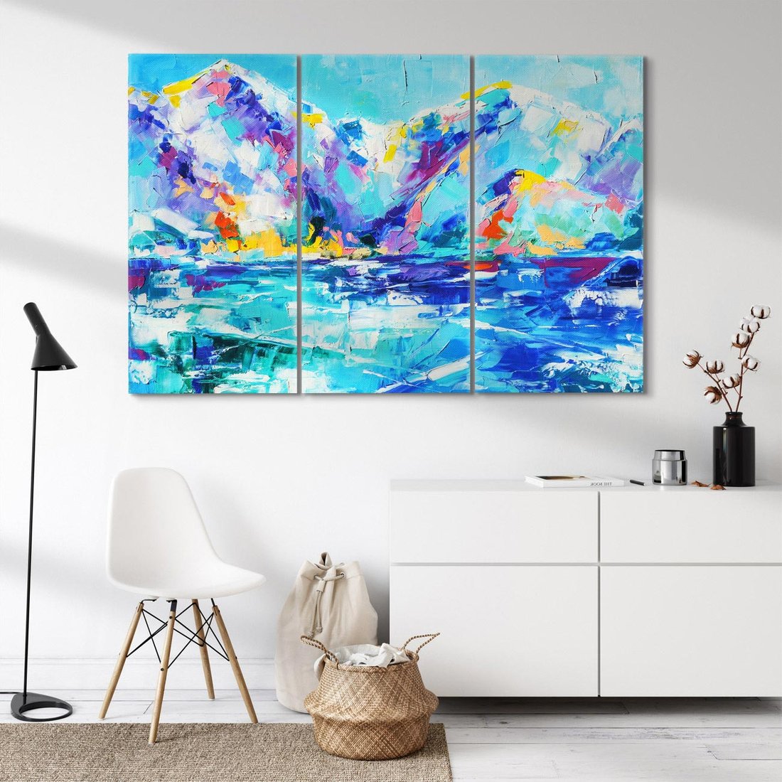 Obraz na płótnie 120x80 - Mistyka Górskich Marzeń - abstrakcja, pejzaż gór