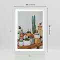 Plakat w ramie 50x70 - Kaktusowa Galeria w Doniczkach - kaktusy w doniczkach, fotografia - rama biała