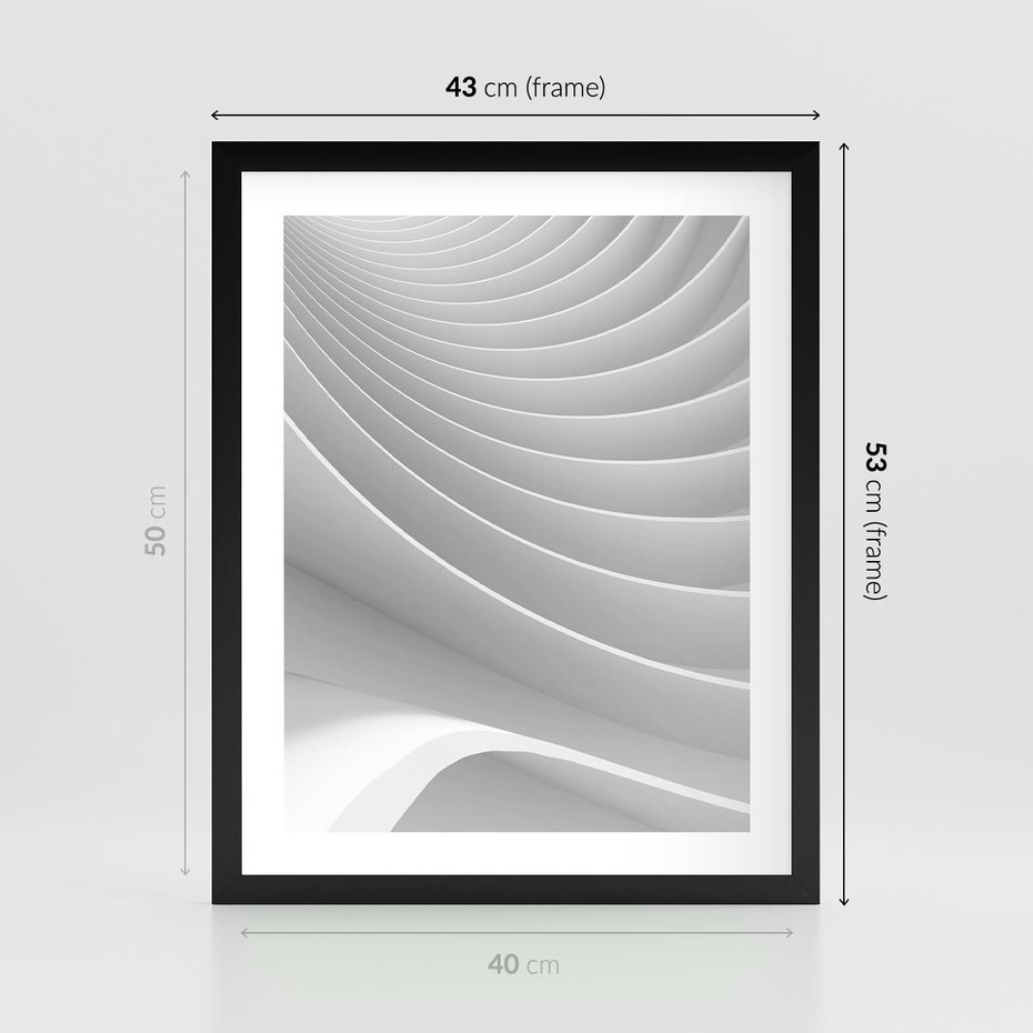 Plakat w ramie 40x50 - Geometryczna Harmonia - geometryczne, kształty - rama czarna