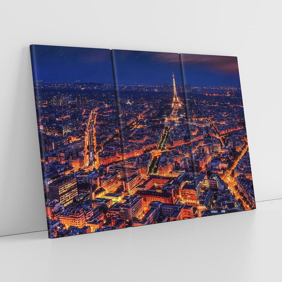 Obraz na płótnie 120x80 - Nocne impresje Paryża - Paryż, noc