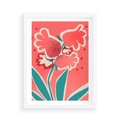Plakat w ramie 50x70 - Rozkwitające Plamy i Formy - nowoczesny plakat, abstrakcyjne kwiaty - rama biała