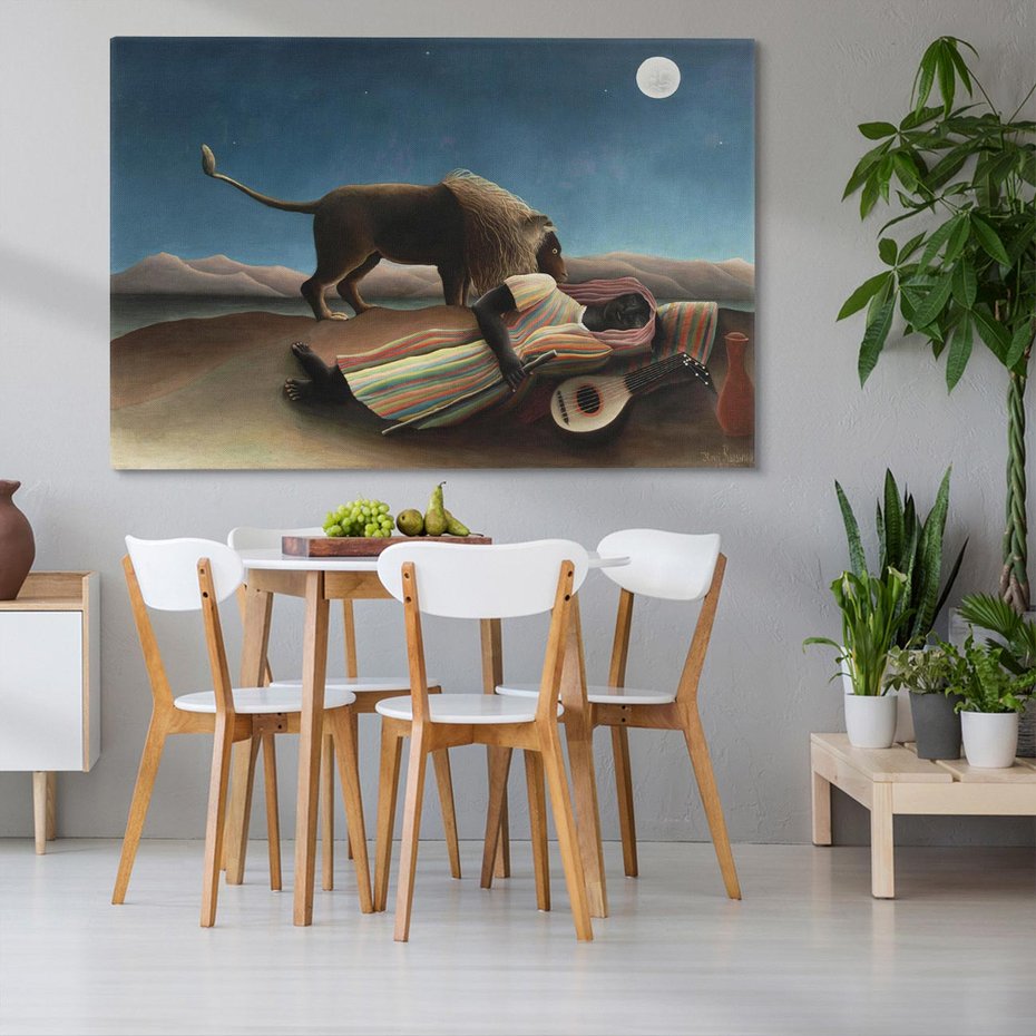 Obraz na płótnie 70x50 - "Sleeping Gypsy" (1897) Henriego Rousseau - Reprodukcja - reprodukcja, obraz na płótnie