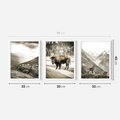 Zestaw obrazy w ramie 30x40 galeria - Góry, bizon, kozica - rama biała