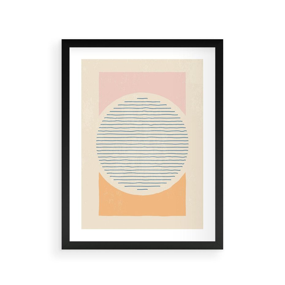 Plakat w ramie 30x40 - Rozbijająca Opowieść - geometryczne kształty, koła - rama czarna