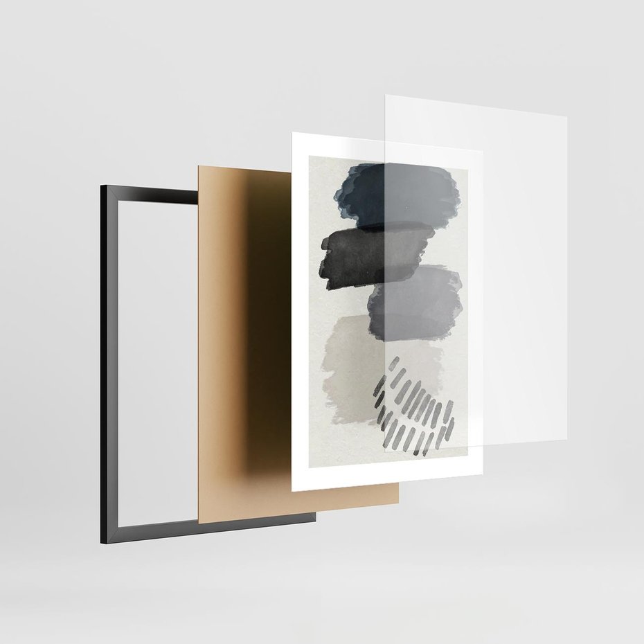 Plakat w ramie 30x40 - W Stylu Akwareli - nowoczesny plakat, abstrakcja - rama czarna