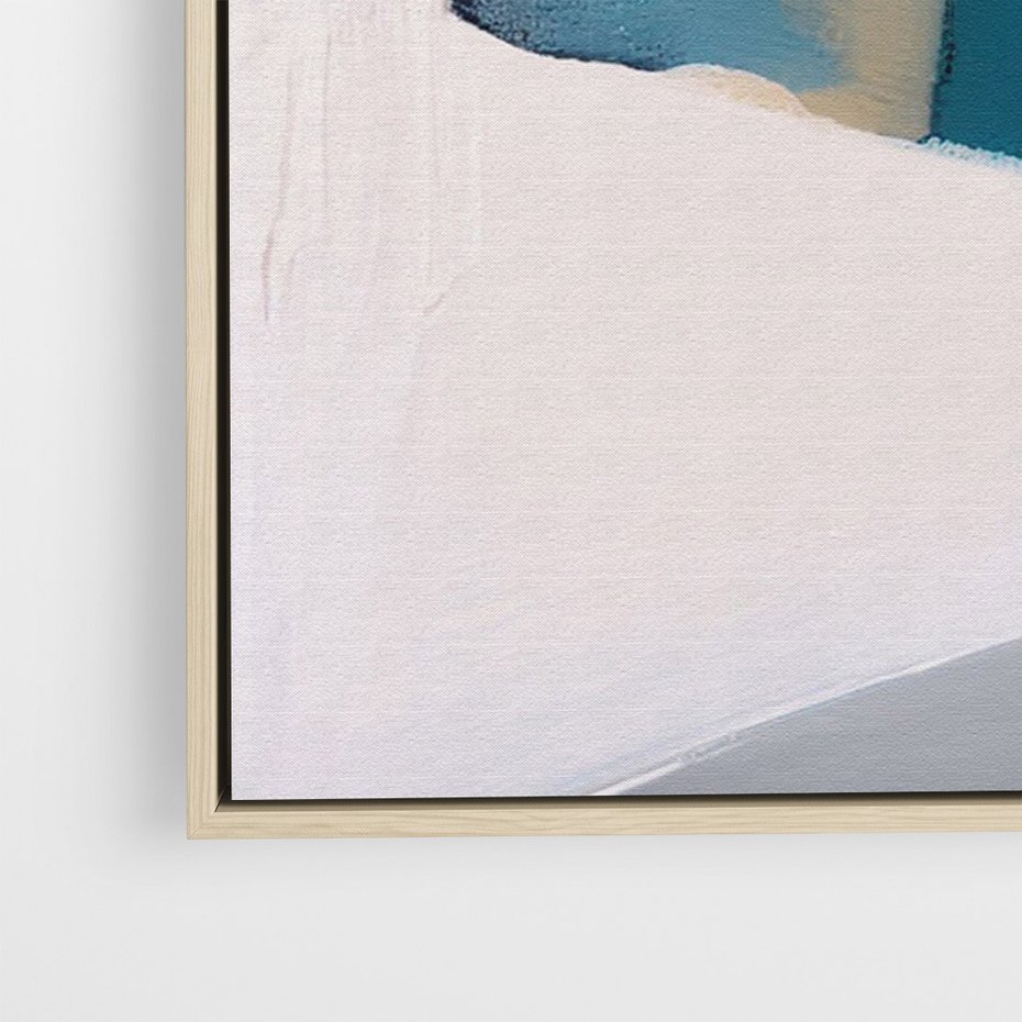 Obraz w ramie 80x120 - Turkusowe Maźnięcia - obraz, abstrakcja - rama drewno