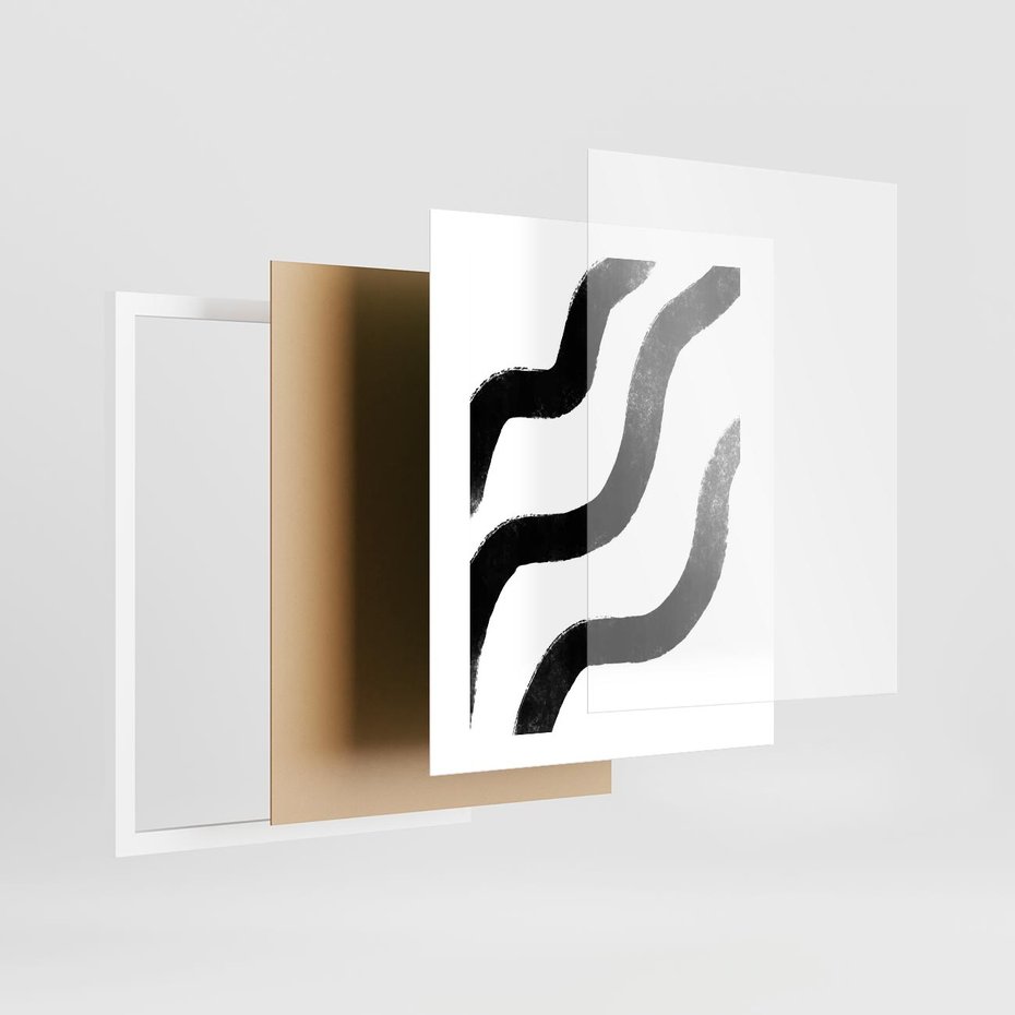 Plakat w ramie 40x50 - Wibracje Plam - abstrakcja, minimalizm - rama biała