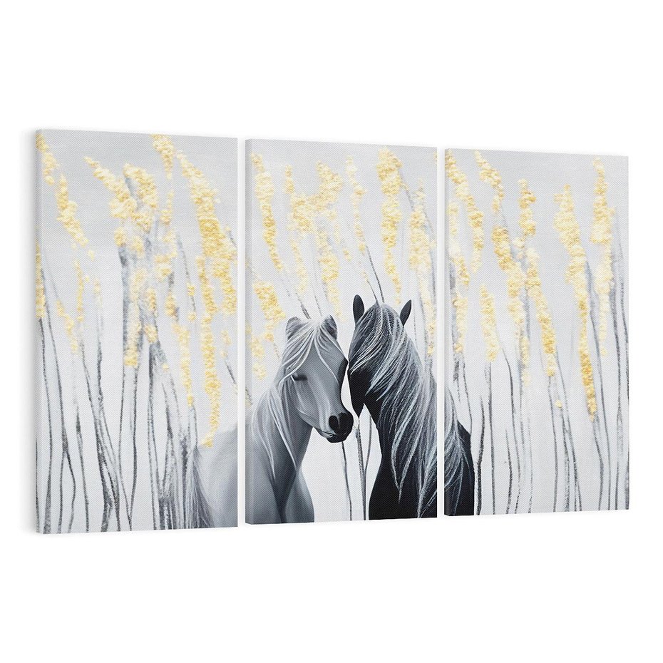 Obraz na płótnie 120x80 - Boho Marzenie - nowoczesna grafika, białe konie