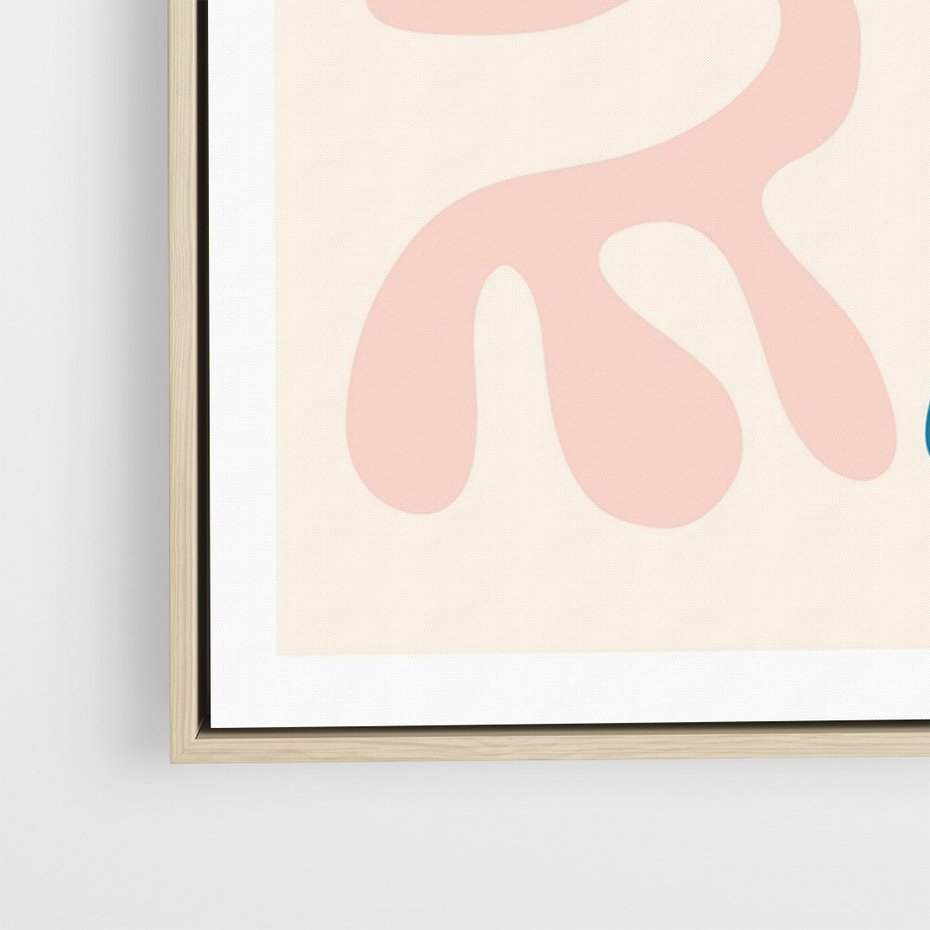 Obraz w ramie 80x120 - Migotliwe Akwarelowe Kontury - absrakcyjne dziwne formy, nowoczesny plakat - rama drewno