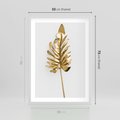 Plakat w ramie 50x70 - Ponadczasowy Urok - złote, liście - rama biała