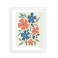 Plakat w ramie 40x50 - Kolorowe liście tęsknot - minimalistyczny plakat, grafika - rama biała