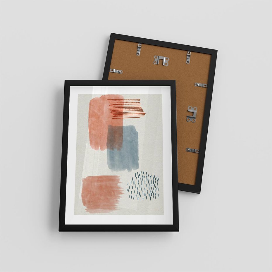 Plakat w ramie 30x40 - Pastelowa Abstrakcja: Maźnięcia Farbą - abstrakcja, maźnięcia farny - rama czarna