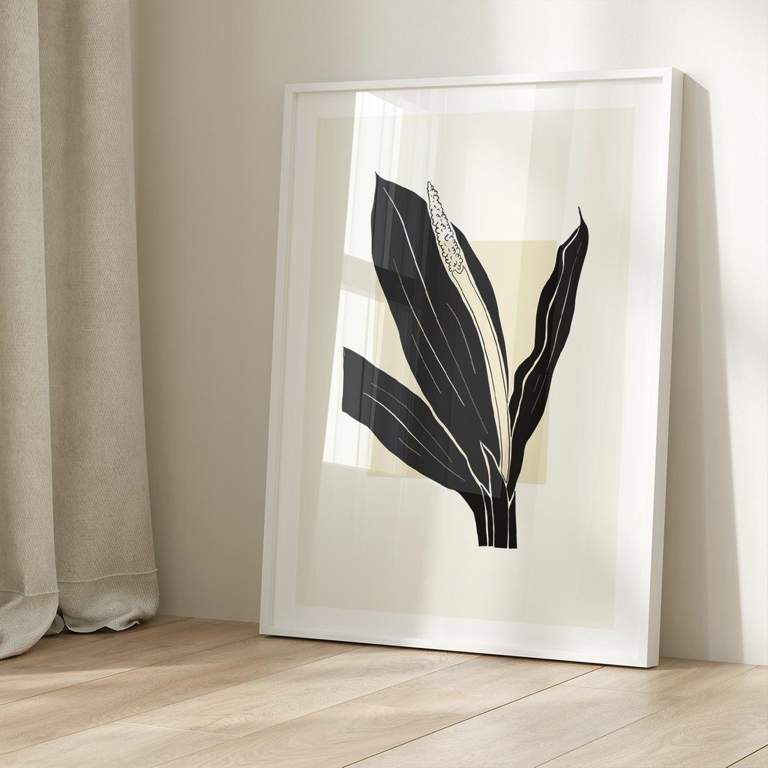 Plakat bez ramy 40x50 - Harmonia liści - minimalistyczny obraz, szkic