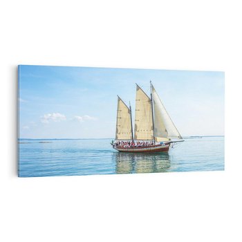 Obraz na płótnie 100x50 - Żaglowiec na morzu - statek, żagowiec