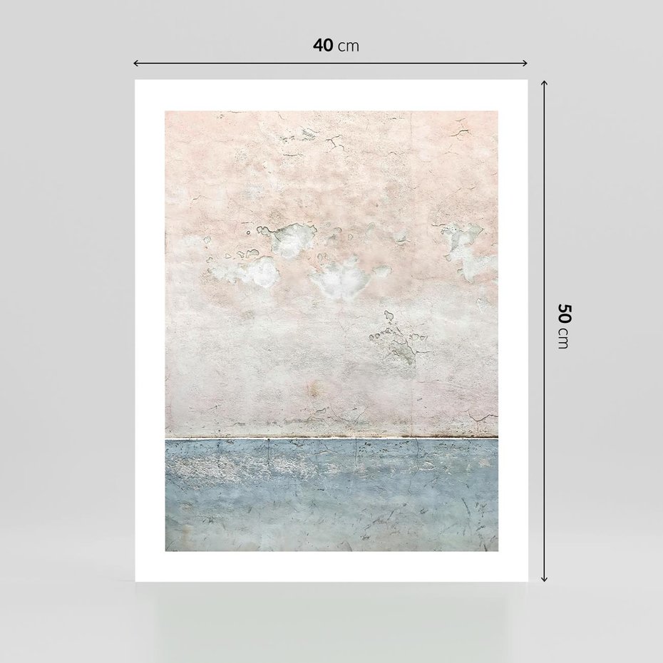 Plakat bez ramy 40x50 - Obraz Starej Ściany z Delikatnymi Odcieniami - ściana, stara ściana