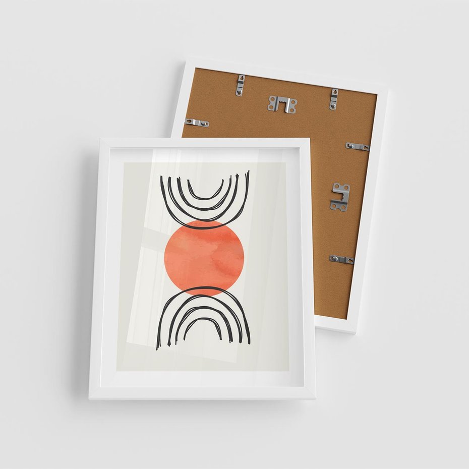 Plakat w ramie 40x50 - Lustrzane Widzenie - koło, boho styl - rama biała