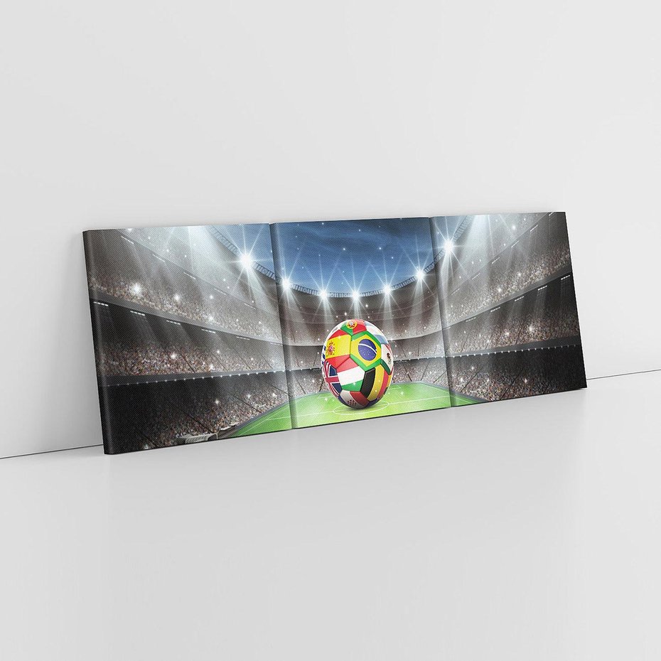 Obraz na płótnie 120x40 - Piłka nożna na stadionie: Pasja sportu - stadion, piłka