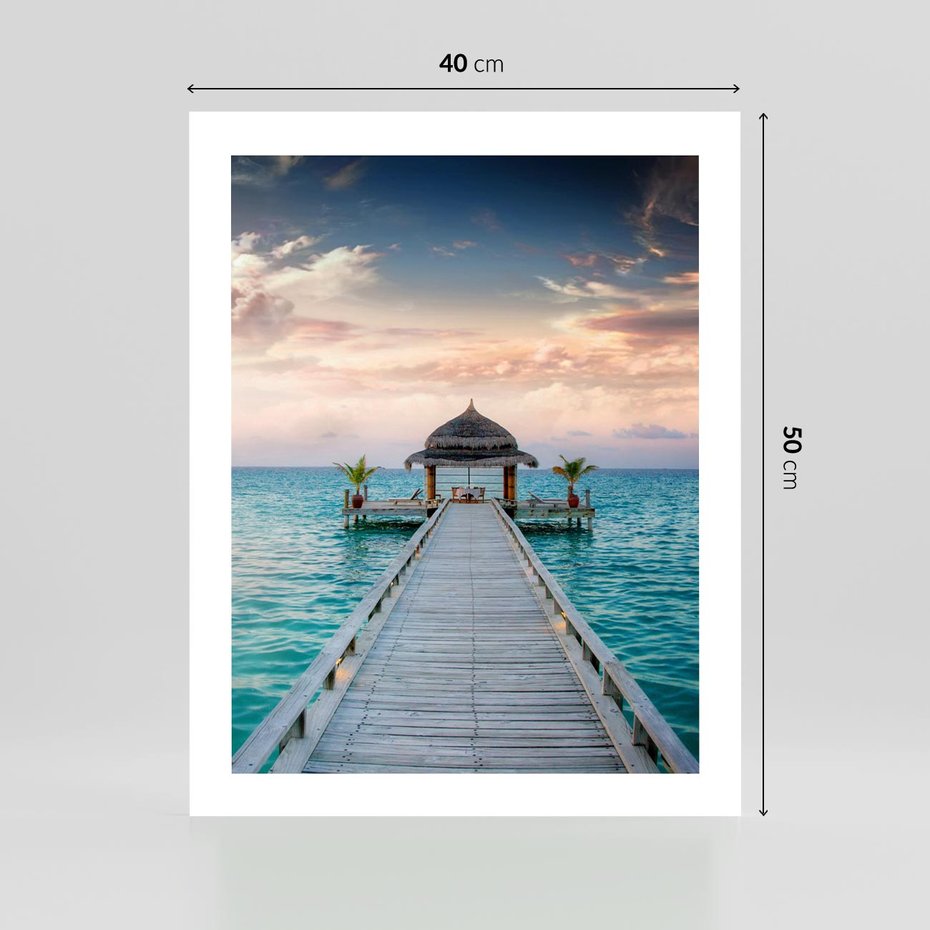 Plakat bez ramy 40x50 - Morski Pomost - morze, pomost