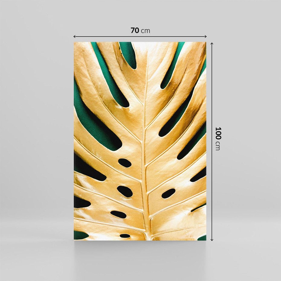 Obraz na płótnie 70x100 - Piękno i Styl - złote, liście
