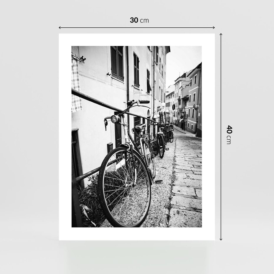 Plakat bez ramy 30x40 - Rower w Kontraście - rower, czarno