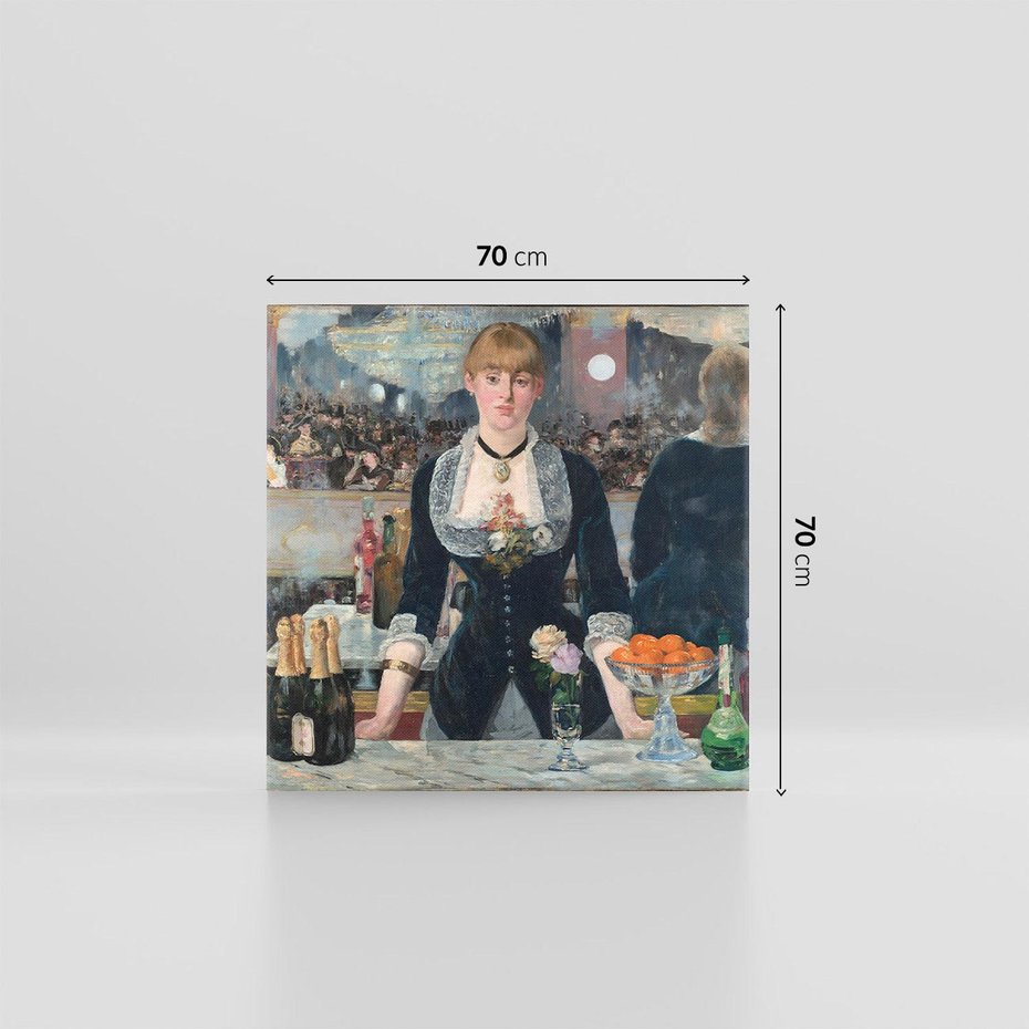 Obraz na płótnie 70x70 - "Bar w Folies-Bergère" (1882) Edouard Manet - Reprodukcja - reprodukcja, obraz na płótnie