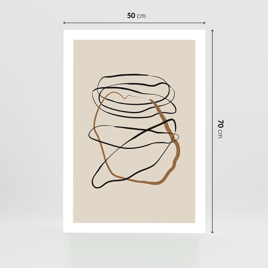 Plakat bez ramy 50x70 - Bezczasowe Kontury - abstrakcyjne linie, zaplątane