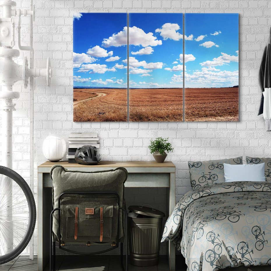 Obraz na płótnie 120x80 - Łąka - Niebo i chmury - łąka, niebo