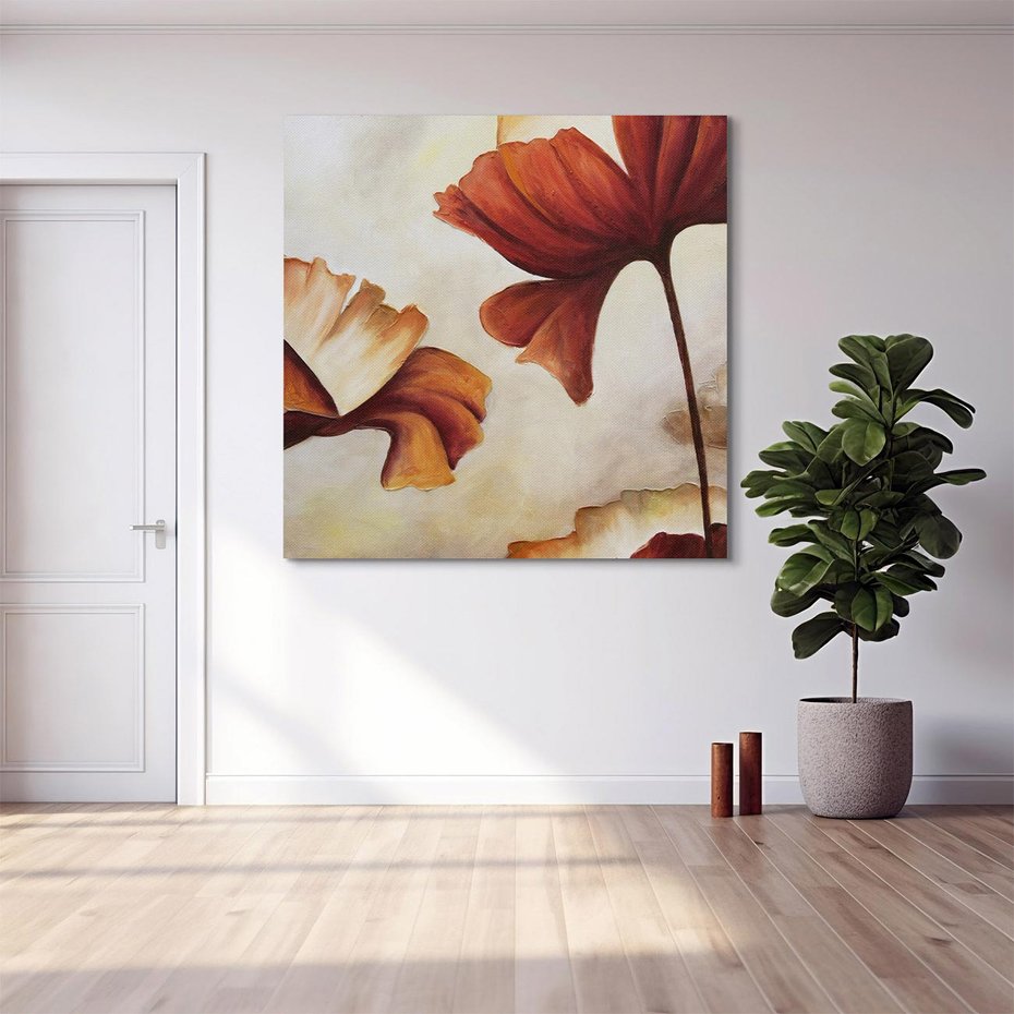 Obraz na płótnie 80x80 - Sztuka Kwiatów - kwiaty, sztuka