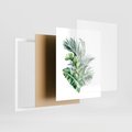 Plakat w ramie 40x50 - Piękno Złotej Rośliny - złote, liście - rama biała