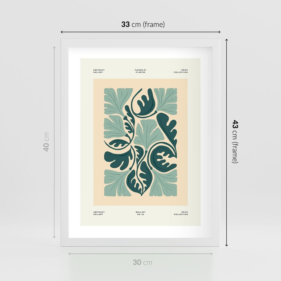 Plakat w ramie 30x40 - Podróżne Impresje - roślinne motywy, ornamenty - rama biała