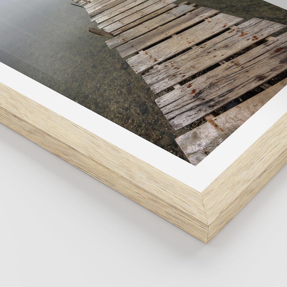 Plakat w ramie 40x50 - Jeziorne Refleksje - pomost, jezioro - rama drewno