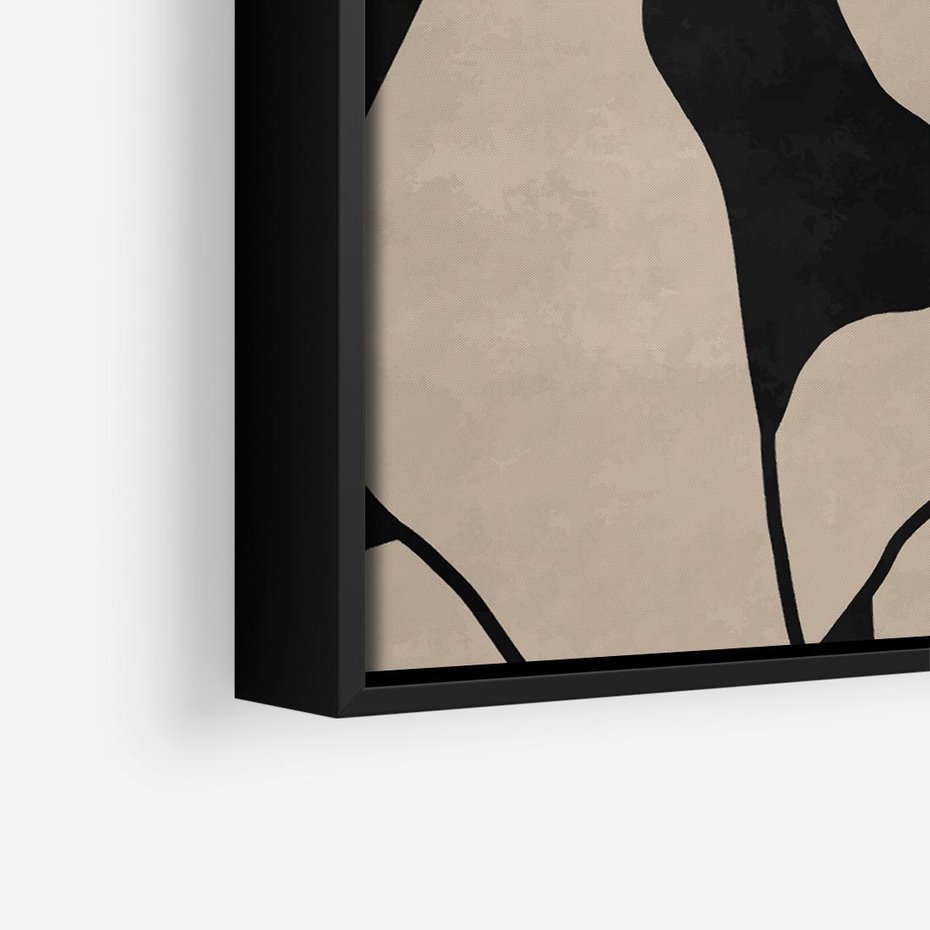 Obraz w ramie 50x50 - Nocne Pochłonięcia - abstrakcyjne linie, mroczny plakat - rama czarna